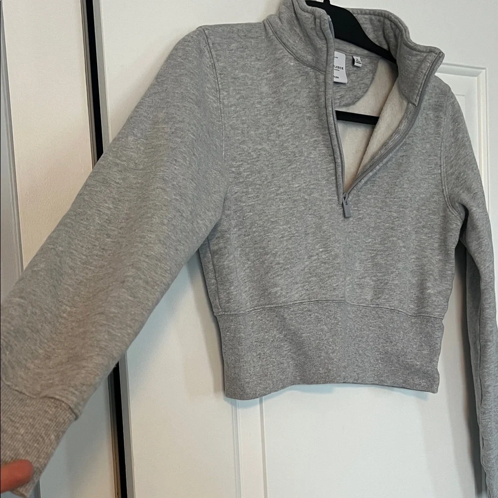 Aritzia sweat fleece snug fit Quarter-Zip Pullover - Picture 4 of 4